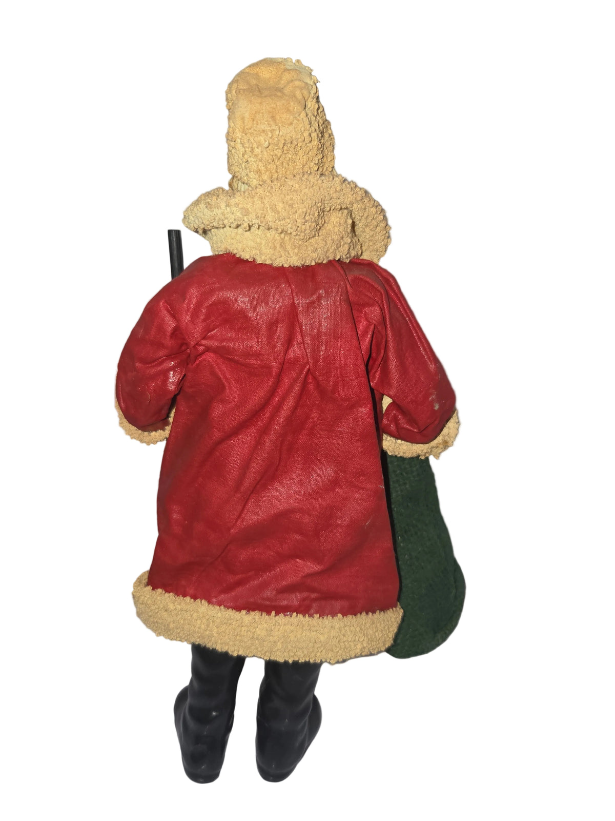 Vintage Santa Claus Kurt Adler Santa's World Paper-Fabric Mache Old World Santa Bag of Toys Staff 10"