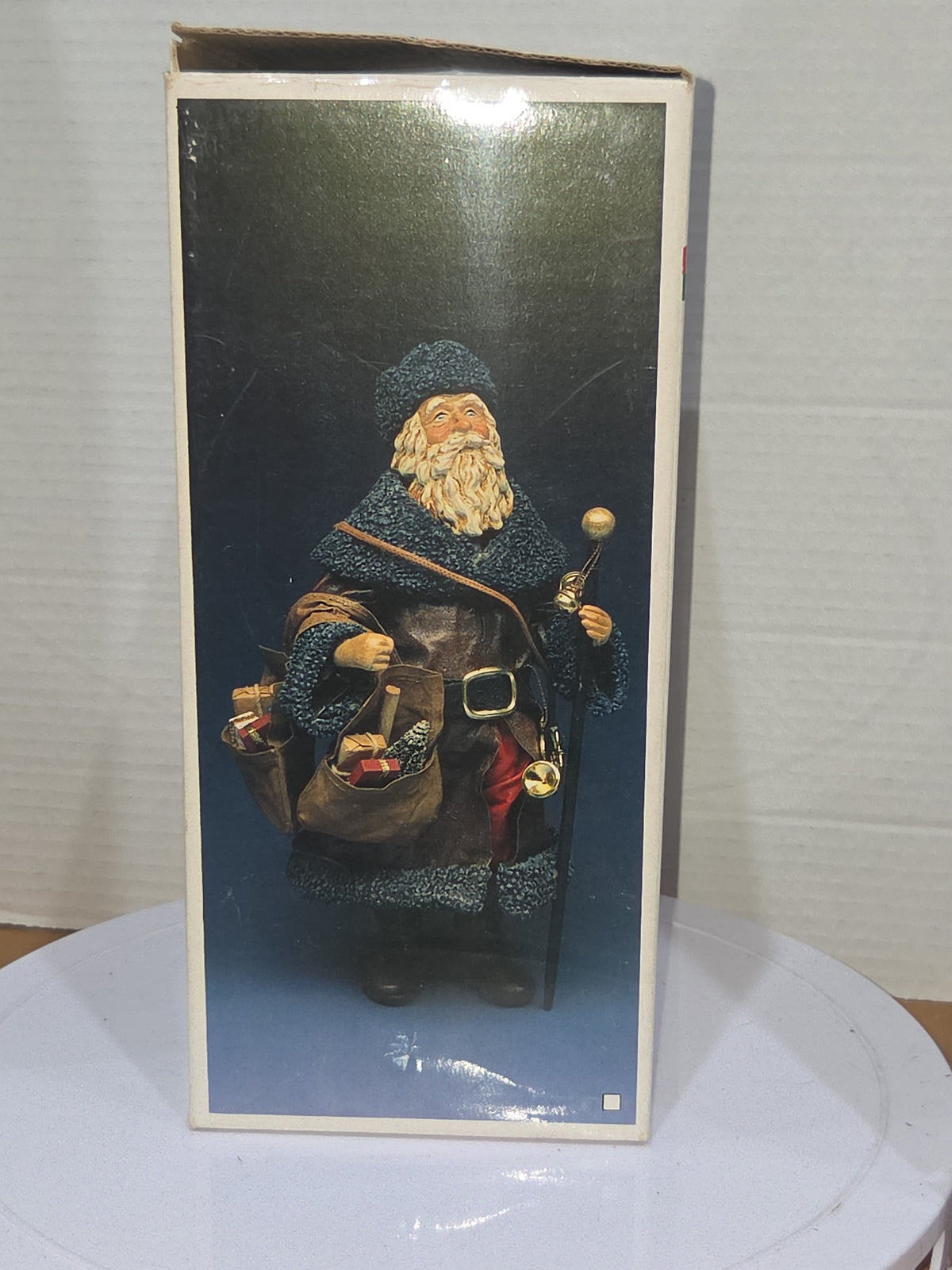 Vintage Santa Claus Kurt Adler Santa's World Paper-Fabric Mache Old World Santa Bag of Toys Staff 10"