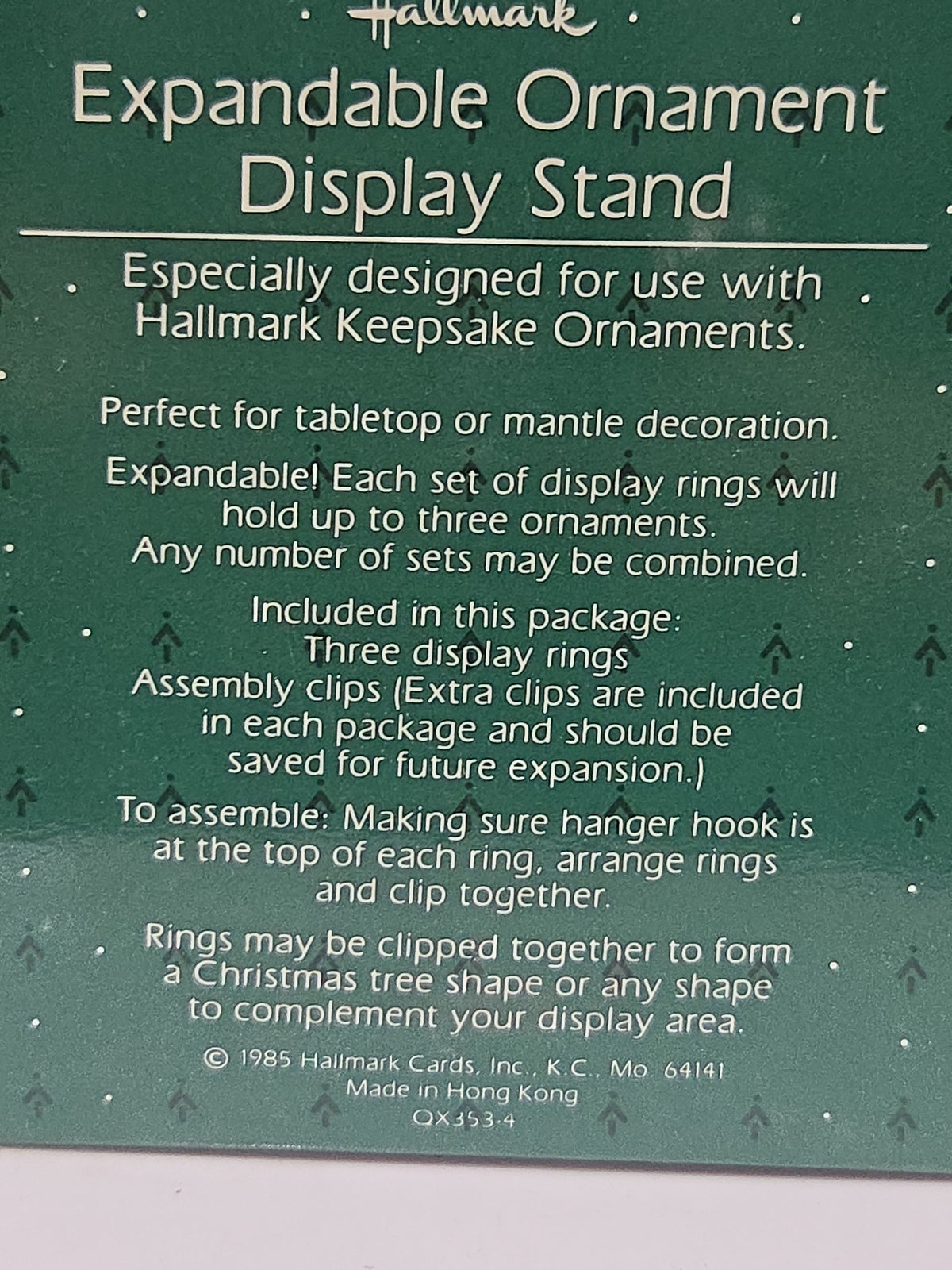 Vintage Hallmark Expandable Ornament Display Stand with 3 Rings NOS 1985