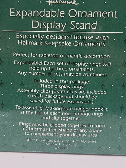 Vintage Hallmark Expandable Ornament Display Stand with 3 Rings NOS 1985