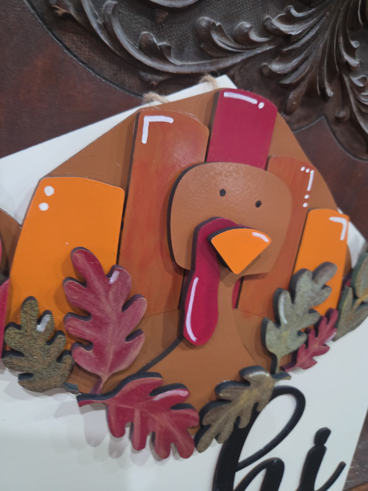 Turkey Thansgiving Fall Leaves Insert for Envelope Door Sign *sign sold seperately*