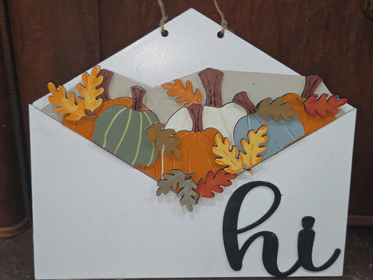 Fall Pumpkin Leaves Insert for Envelope Door Sign *sign sold seperately*