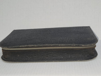 Vintage Men’s Grooming Travel Kit Toiletry Set Textured Leather