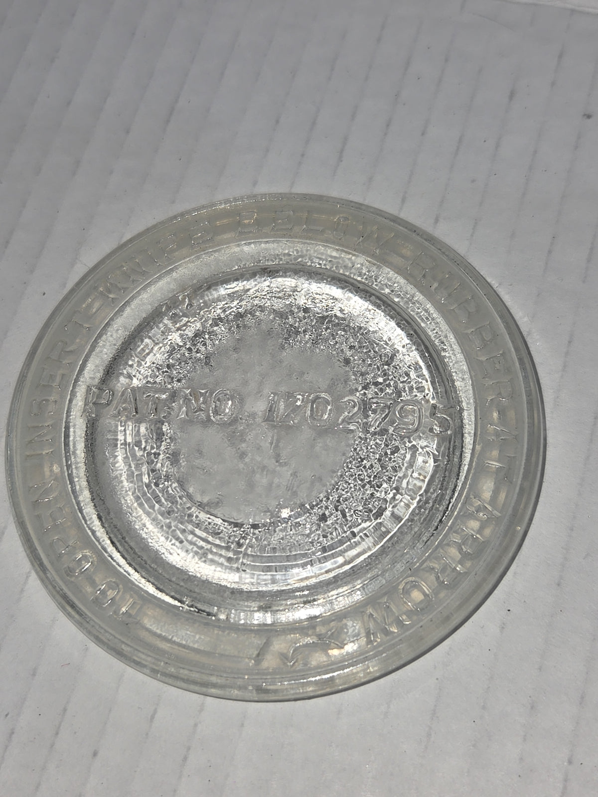 Antique Glass Jar Insert Lid Replacement Notch 3 1/4"