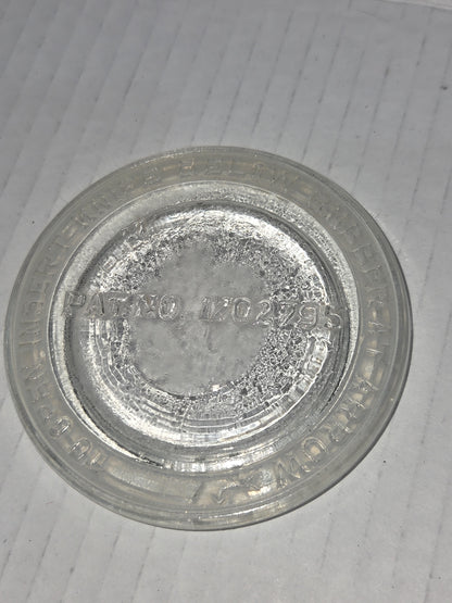 Antique Glass Jar Insert Lid Replacement Notch 3 1/4"