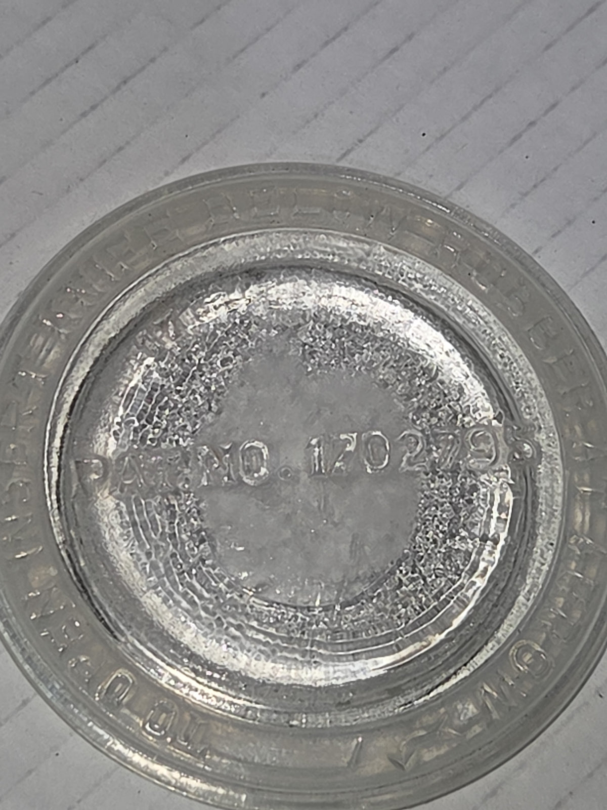 Antique Glass Jar Insert Lid Replacement Notch 3 1/4"