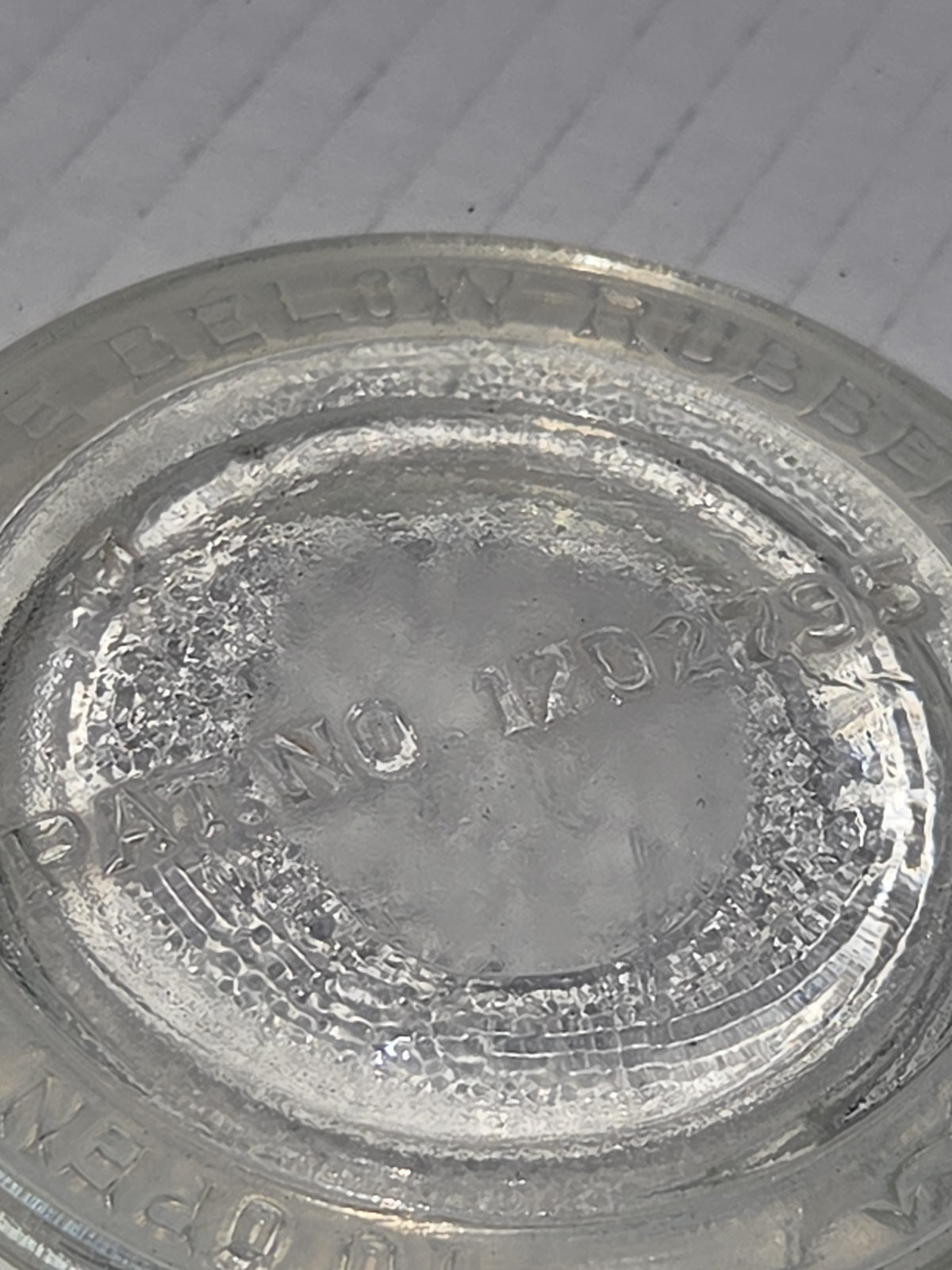 Antique Glass Jar Insert Lid Replacement Notch 3 1/4"