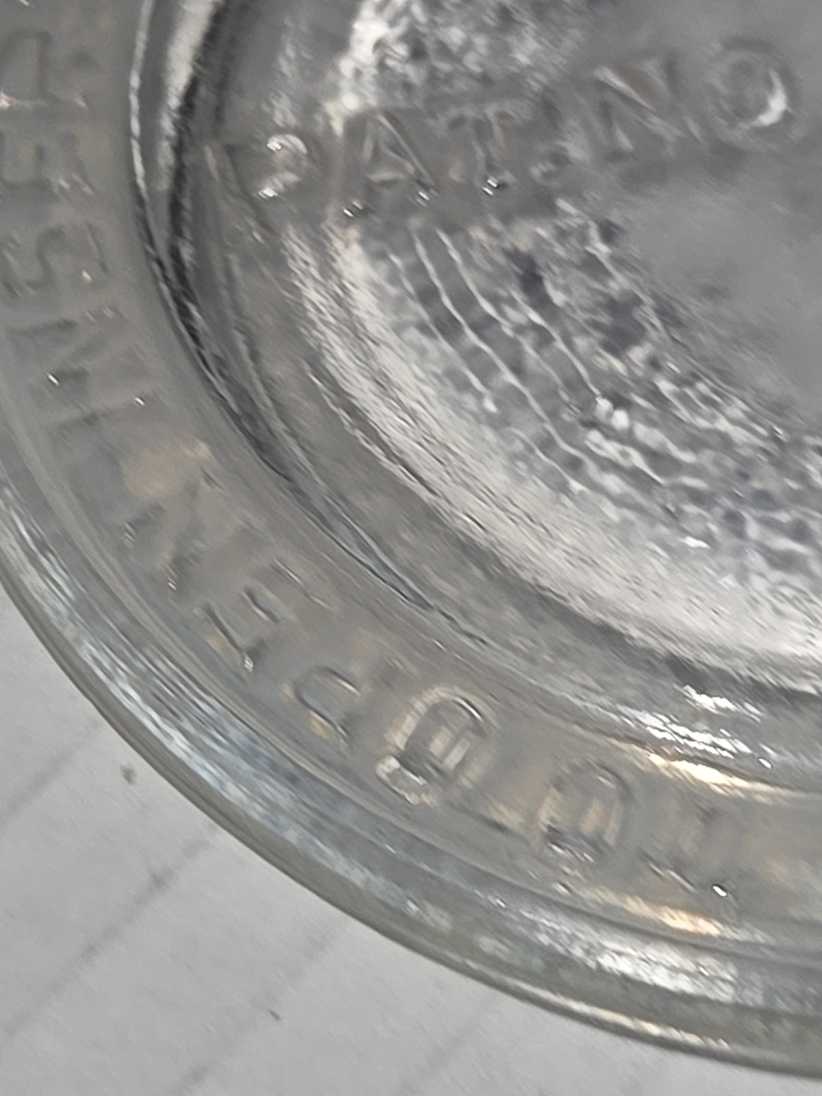 Antique Glass Jar Insert Lid Replacement Notch 3 1/4"