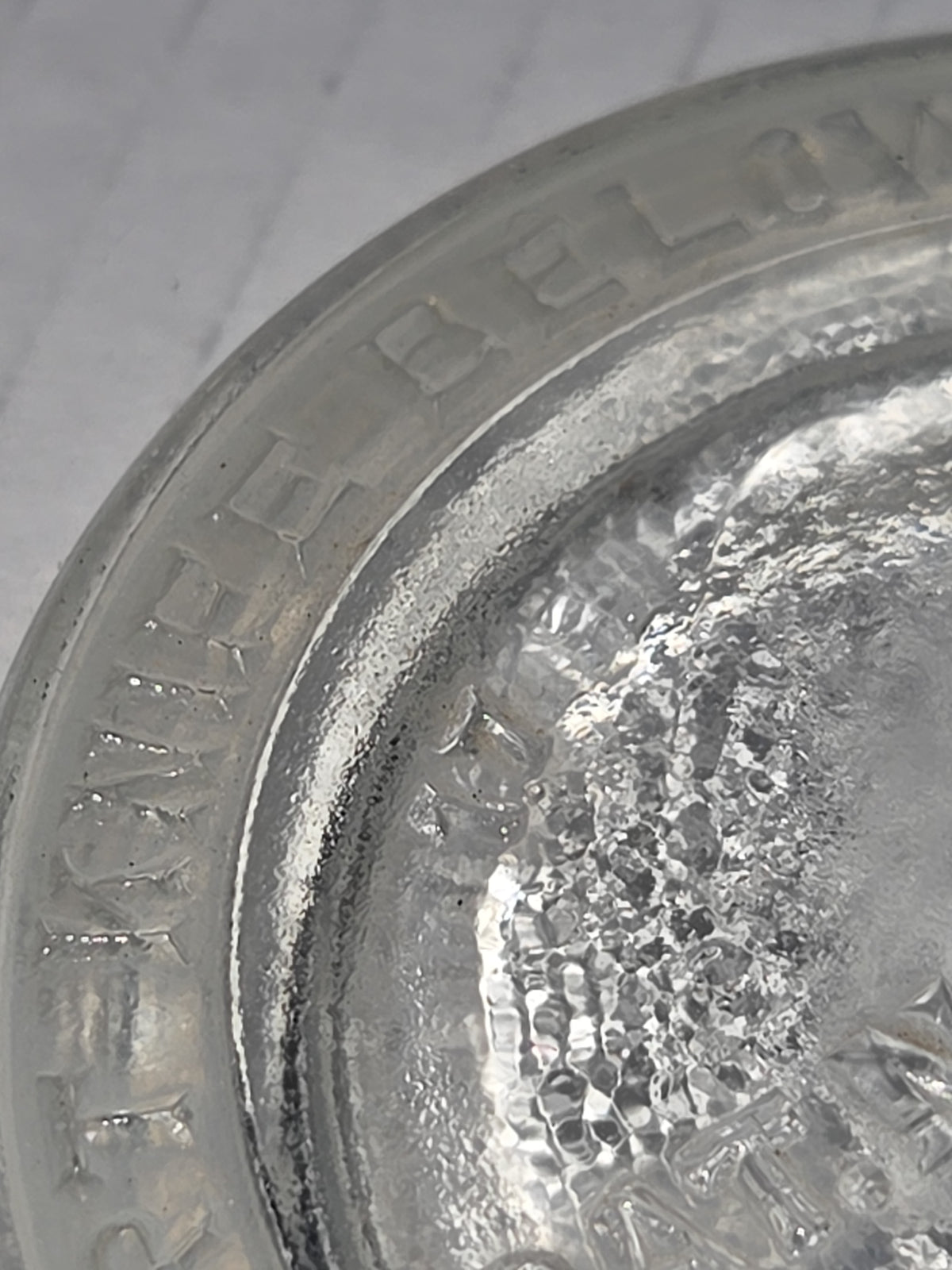 Antique Glass Jar Insert Lid Replacement Notch 3 1/4"