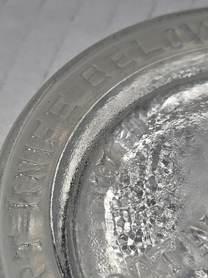 Antique Glass Jar Insert Lid Replacement Notch 3 1/4"