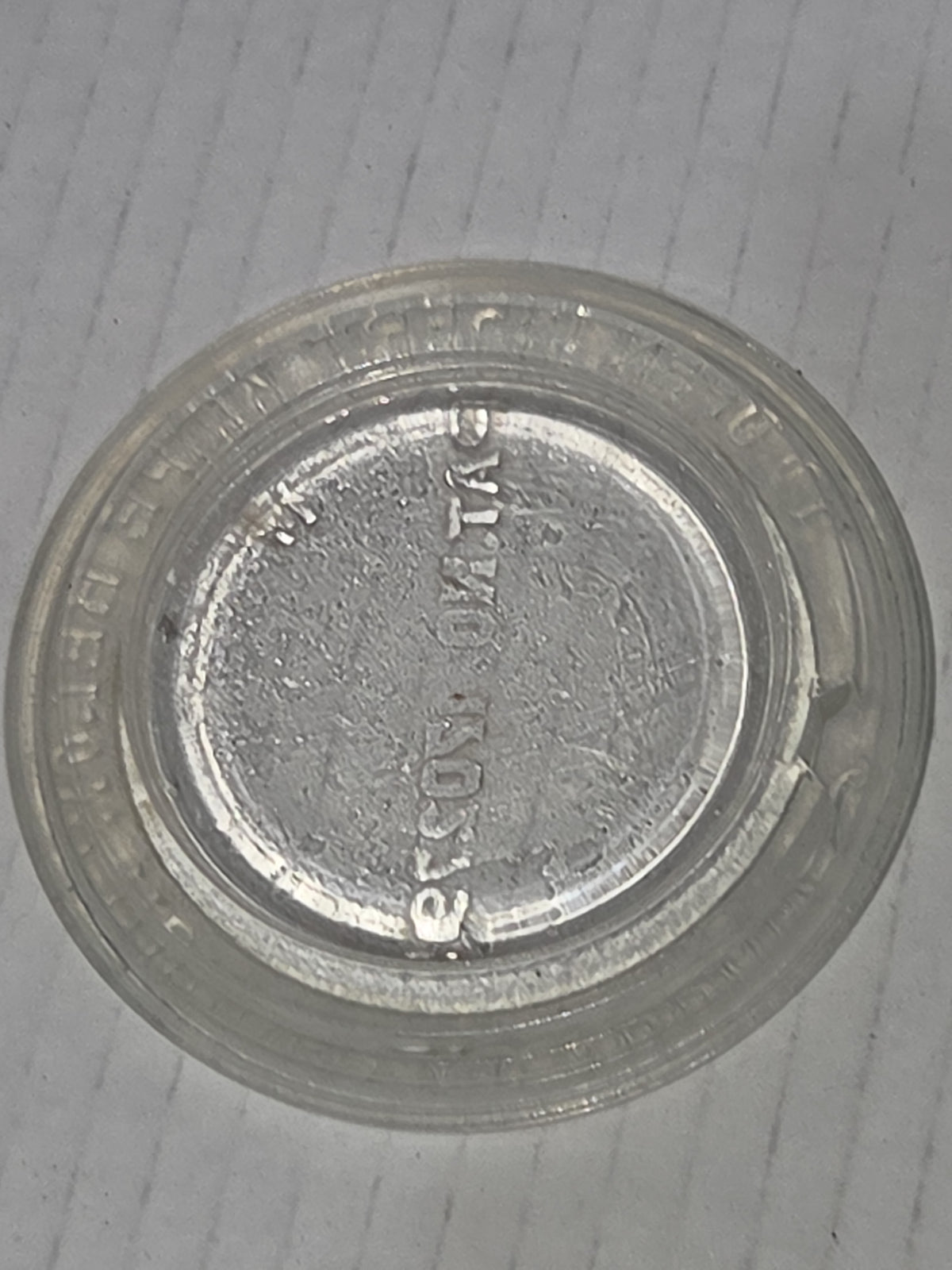 Antique Glass Jar Insert Lid Replacement Notch 3 1/4"