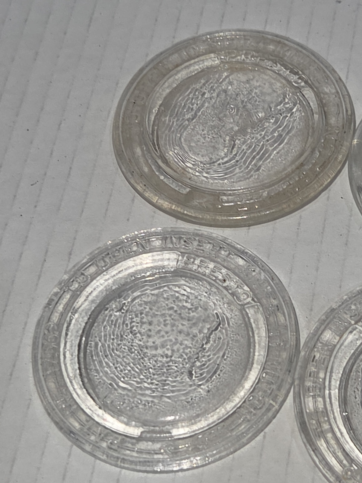 Vintage Presto Glass Jar Insert For Metal Canning Lid with Notch Set of Four Lids 2 1/2"