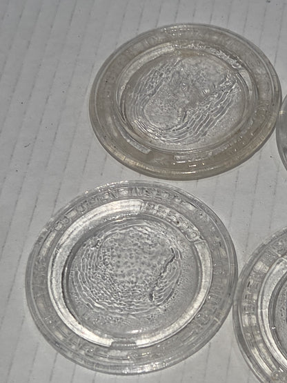 Vintage Presto Glass Jar Insert For Metal Canning Lid with Notch Set of Four Lids 2 1/2"