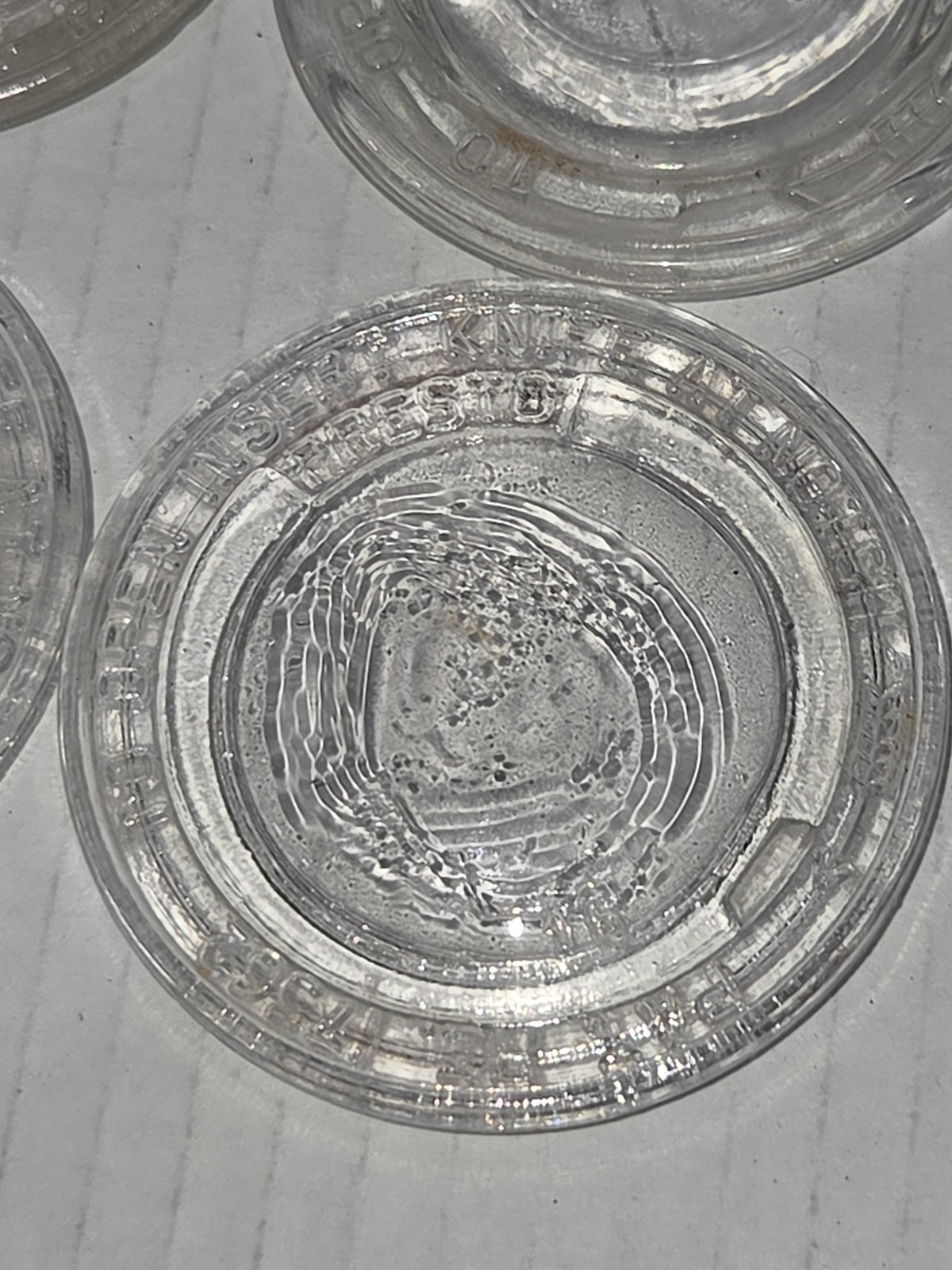 Vintage Presto Glass Jar Insert For Metal Canning Lid with Notch Set of Four Lids 2 1/2"