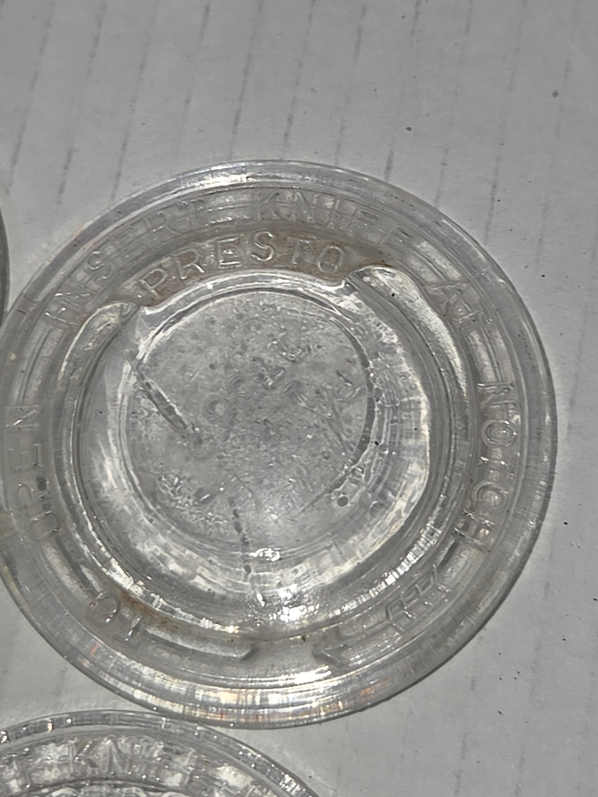 Vintage Presto Glass Jar Insert For Metal Canning Lid with Notch Set of Four Lids 2 1/2"