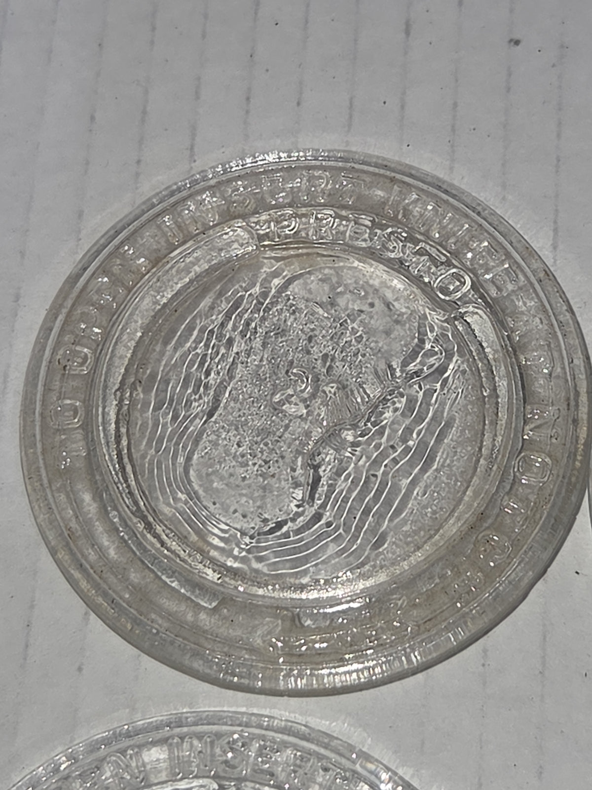 Vintage Presto Glass Jar Insert For Metal Canning Lid with Notch Set of Four Lids 2 1/2"