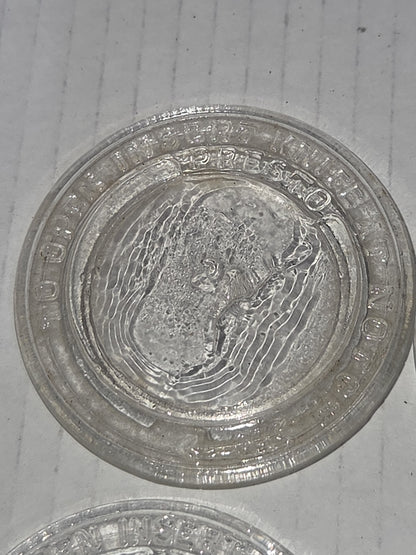 Vintage Presto Glass Jar Insert For Metal Canning Lid with Notch Set of Four Lids 2 1/2"