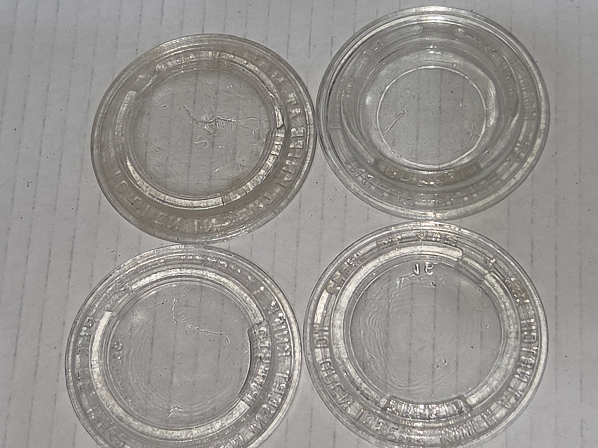 Vintage Presto Glass Jar Insert For Metal Canning Lid with Notch Set of Four Lids 2 1/2"