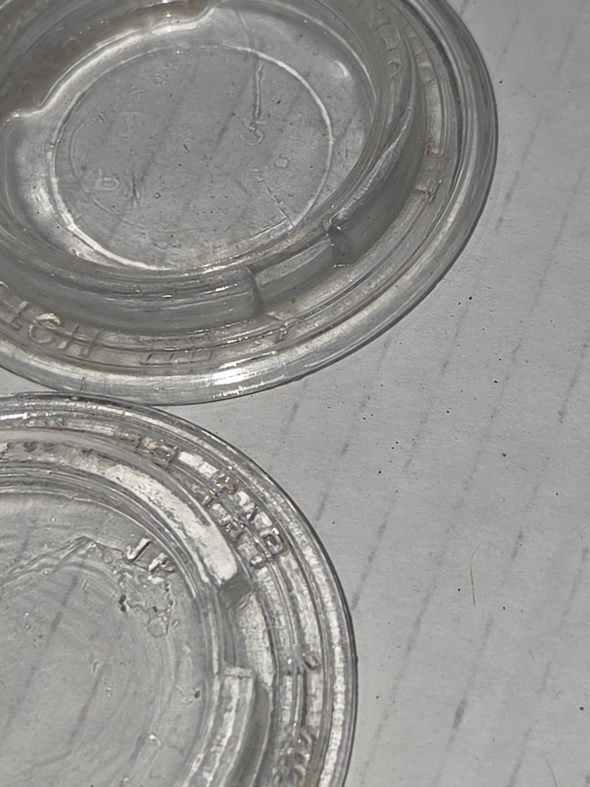 Vintage Presto Glass Jar Insert For Metal Canning Lid with Notch Set of Four Lids 2 1/2"