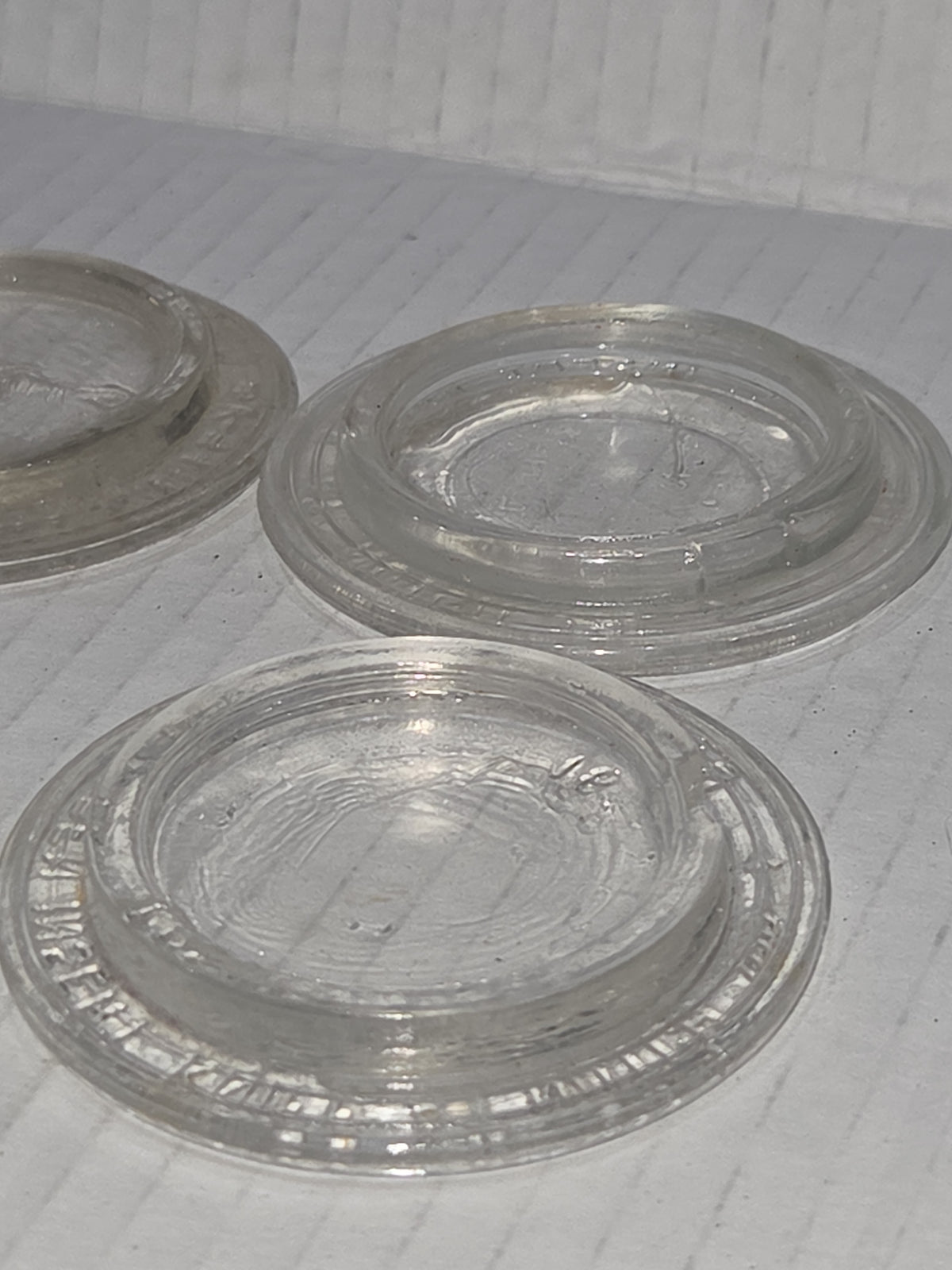 Vintage Presto Glass Jar Insert For Metal Canning Lid with Notch Set of Four Lids 2 1/2"