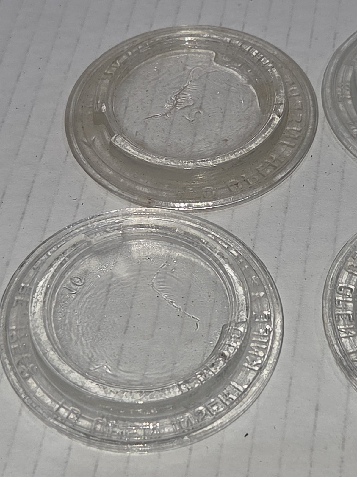 Vintage Presto Glass Jar Insert For Metal Canning Lid with Notch Set of Four Lids 2 1/2"