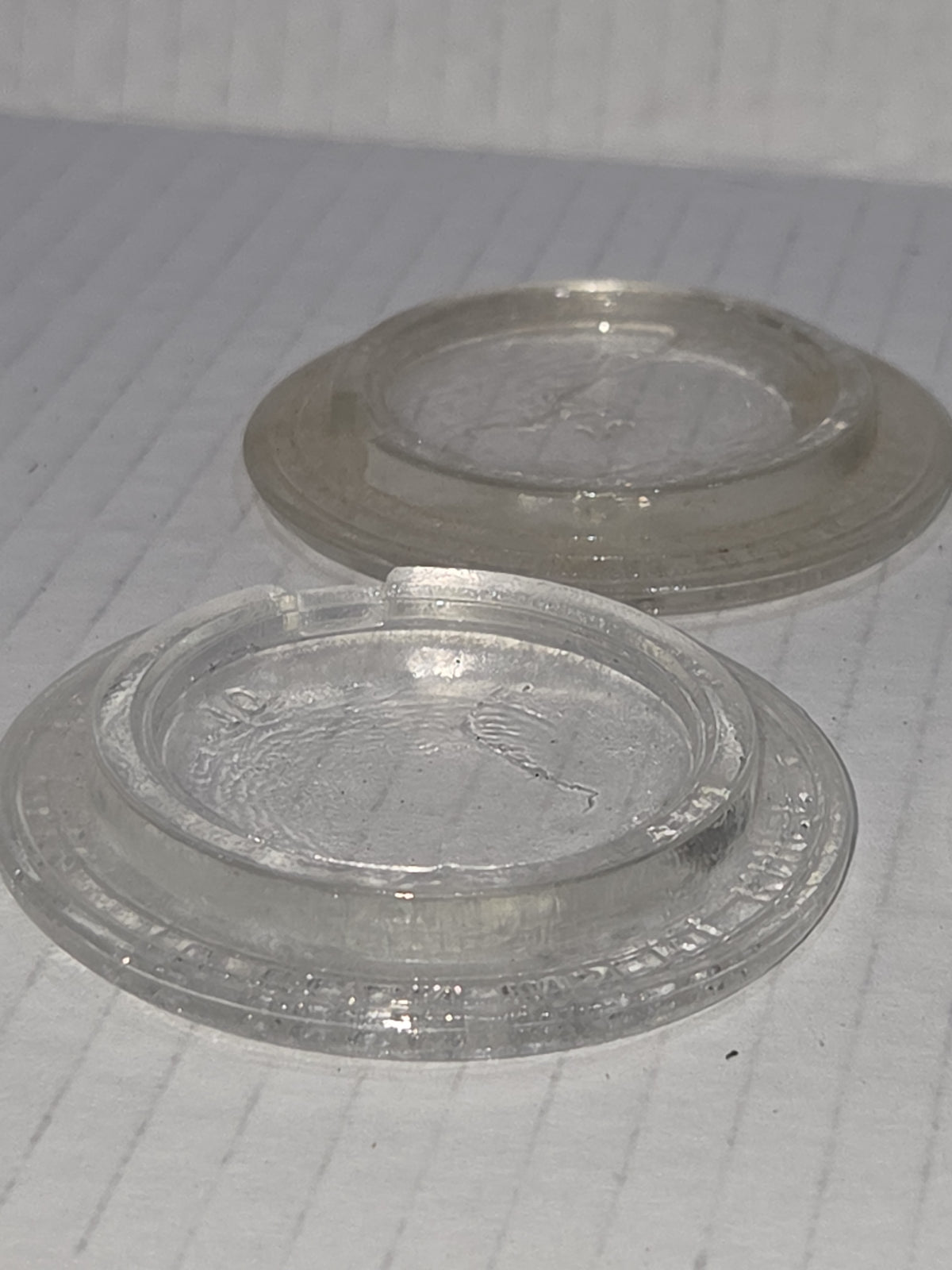 Vintage Presto Glass Jar Insert For Metal Canning Lid with Notch Set of Four Lids 2 1/2"