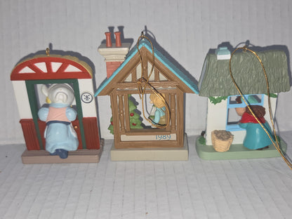Vintage Hallmark Keepsake Ornaments Three Windows of the World Series Holland 2nd 1986 Germany 5th 1989 Irish 6th 1990