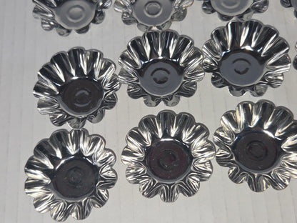 Vintage Miniture Tart Tins Aluminum Scalloped Fluted Baking Pan Mini Pie Set of 12
