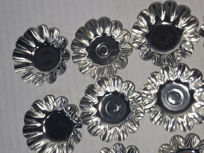 Vintage Miniture Tart Tins Aluminum Scalloped Fluted Baking Pan Mini Pie Set of 12