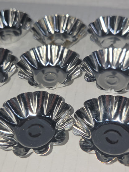 Vintage Miniture Tart Tins Aluminum Scalloped Fluted Baking Pan Mini Pie Set of 12