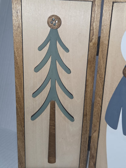 Trio Frame Decor Winter Snowman Skis 10 1/2"
