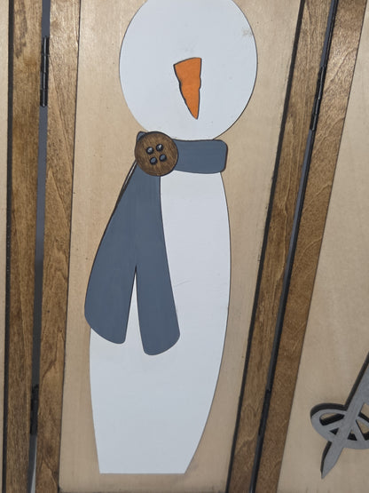Trio Frame Decor Winter Snowman Skis 10 1/2"