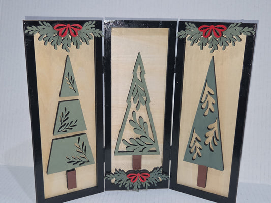 Trio Frame Decor Christmas Trees 10 1/2"