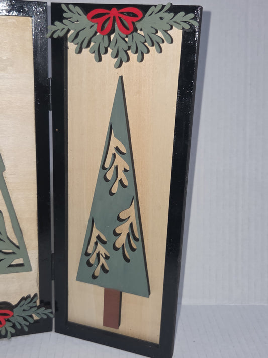 Trio Frame Decor Christmas Trees 10 1/2"