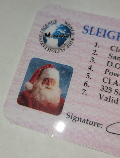 Santa Flying License – Christmas Morning Surprise Novelty Card