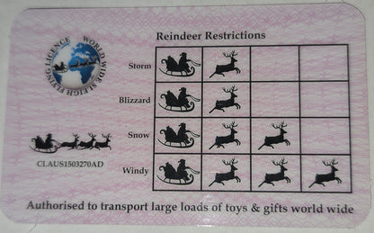 Santa Flying License – Christmas Morning Surprise Novelty Card