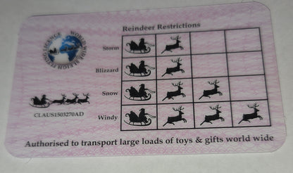 Santa Flying License – Christmas Morning Surprise Novelty Card