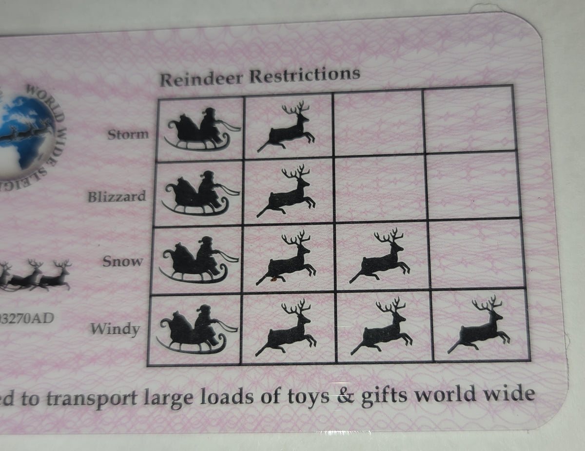 Santa Flying License – Christmas Morning Surprise Novelty Card