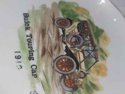 Vintage 4" Plates Set of 3 Arnart Creations Nash Rambler Runabout, Buick Touring Car, Oldsmobile Runabout Stauffer