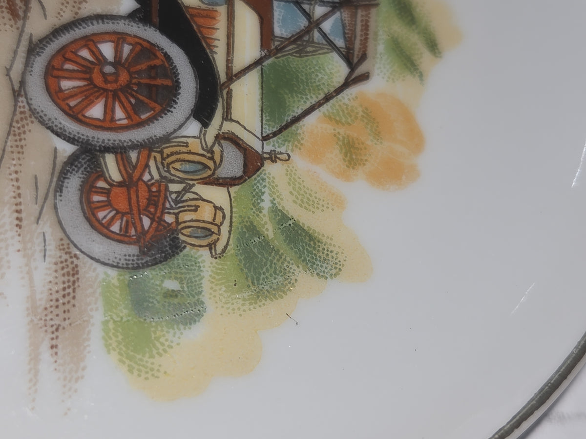 Vintage 4" Plates Set of 3 Arnart Creations Nash Rambler Runabout, Buick Touring Car, Oldsmobile Runabout Stauffer