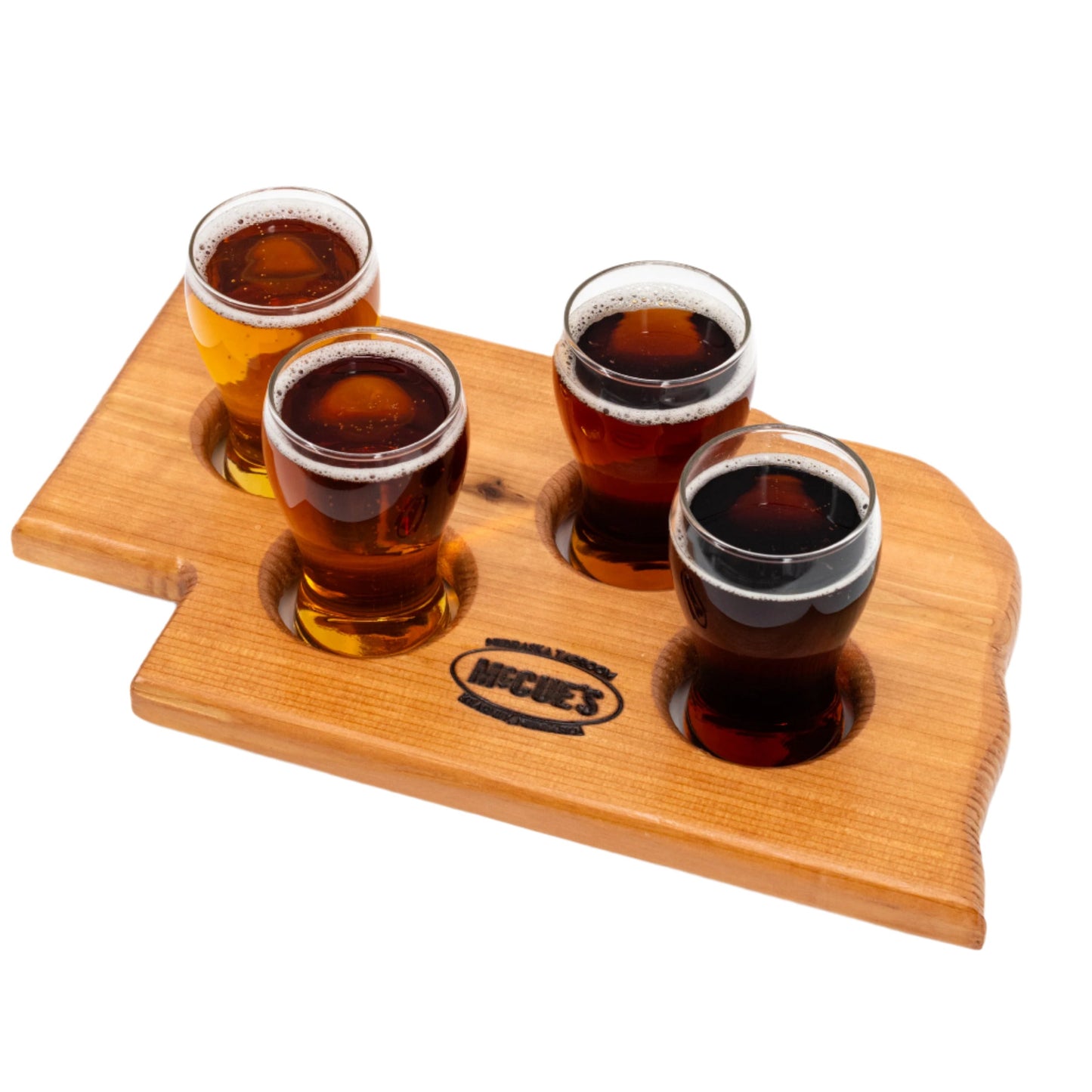 Flight Board & Glasses Set | Four 5 oz Glasses | McCue's Nebraska Taproom