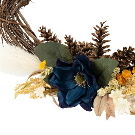 Oblong Large Floral Wreath | 25" x 15" | KJ Made