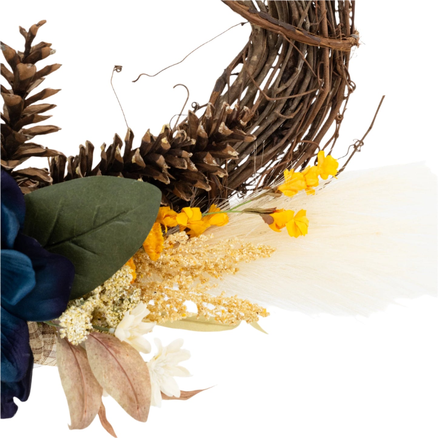 Oblong Large Floral Wreath | 25" x 15" | KJ Made