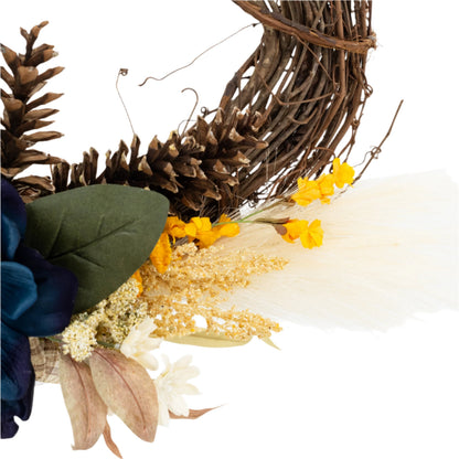 Oblong Large Floral Wreath | 25" x 15" | KJ Made