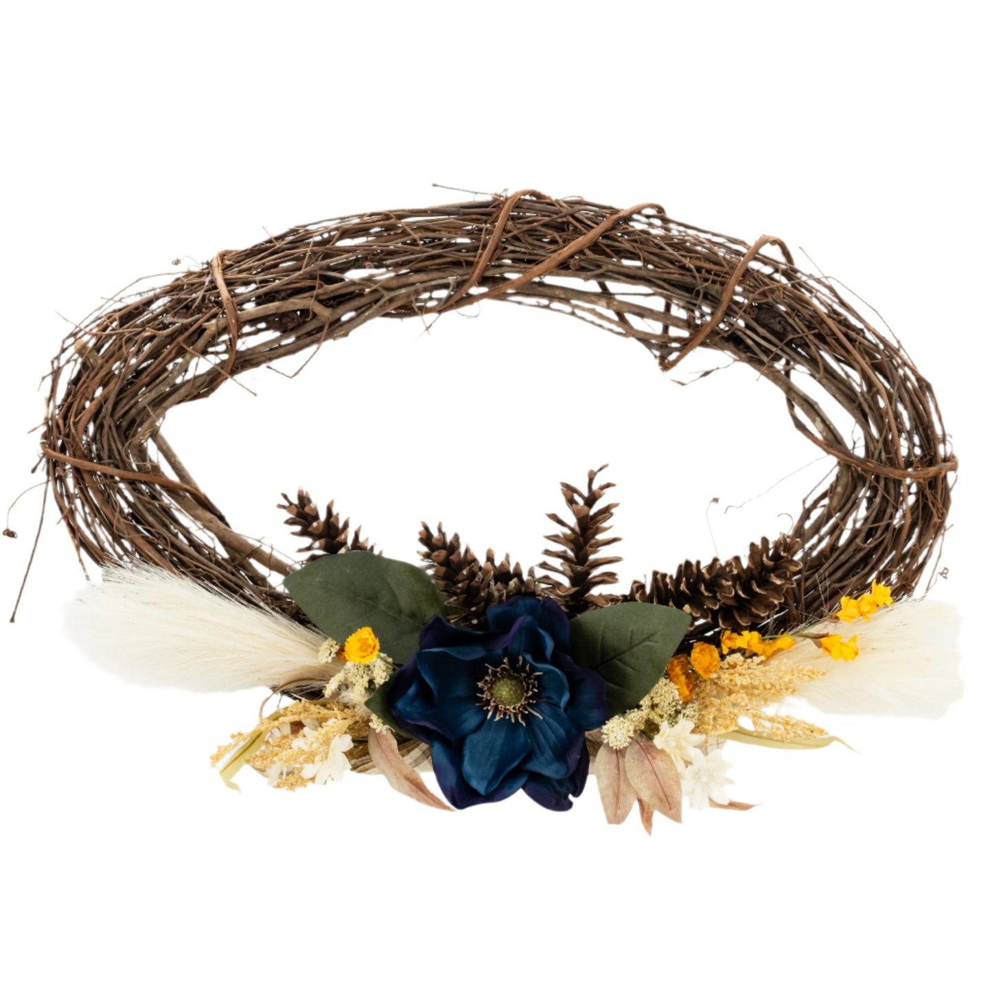 Oblong Large Floral Wreath | 25" x 15" | KJ Made