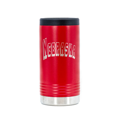 Insulated Nebraska Engraved Slim Can Cooler | Multiple Colors | RCK Creations & More