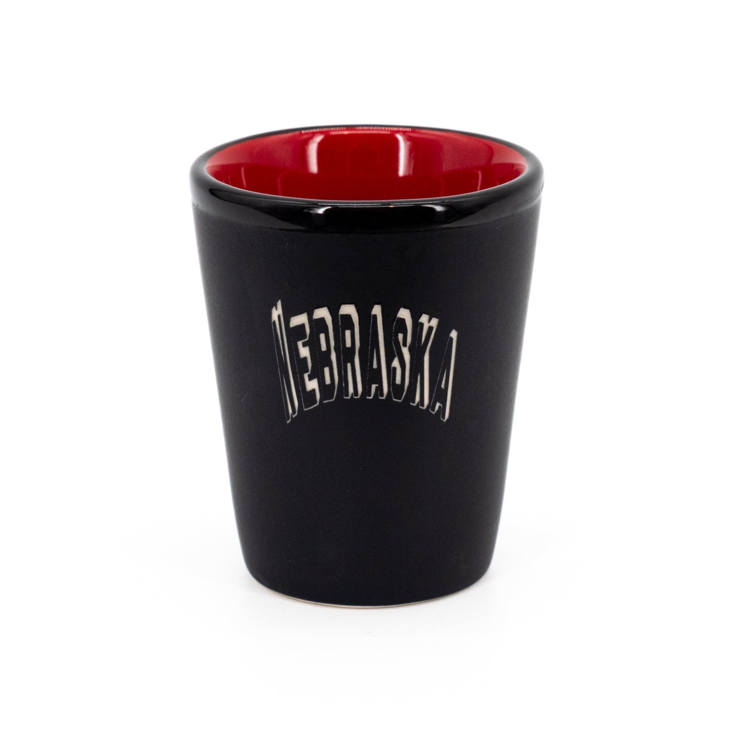 Nebraska Shot Glass | Black and Red Ceramic | Customizable | RCK Creations & More