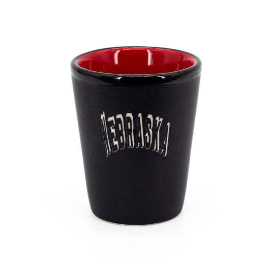 Nebraska Shot Glass | Black and Red Ceramic | Customizable | RCK Creations & More
