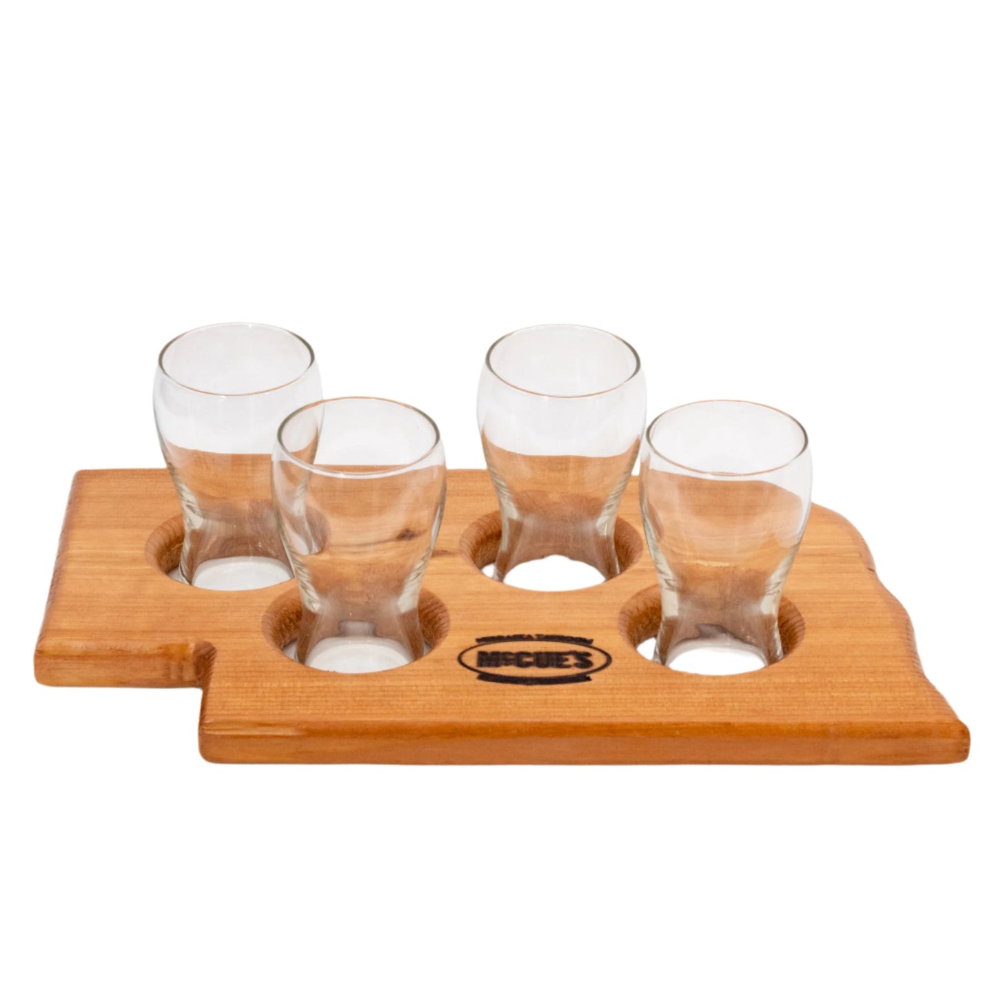 Flight Board & Glasses Set | Four 5 oz Glasses | McCue's Nebraska Taproom