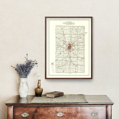 Vintage Map of Lancaster County, Nebraska 1903 -Not available at Minden location-